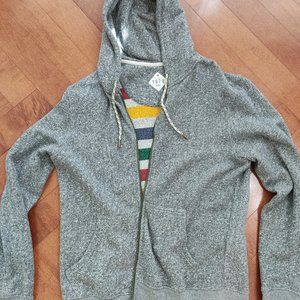 Men's Small HBC Hudson's Bay Company Gray Zip 1670 Hoodie Sweatshirt